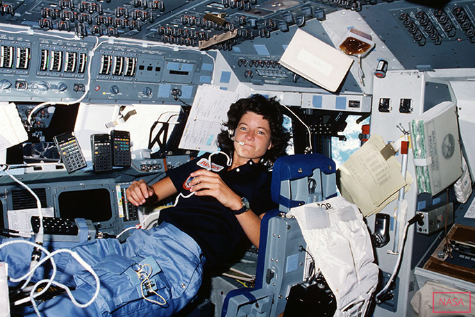 1983年6月18日、アメリカ人女性初の宇宙飛行士となったサリー・ライド