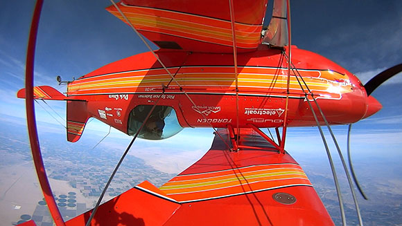 Most inverted flat spins in an aircraft header