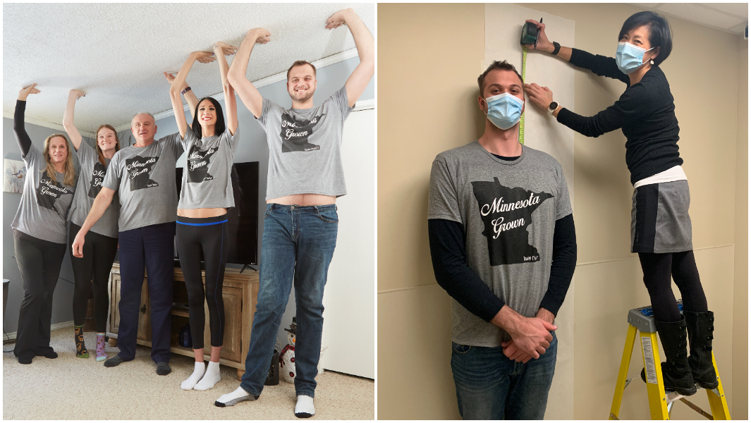 split-image-of-trapp-family-touching-the-ceiling-and-adam-being-measured