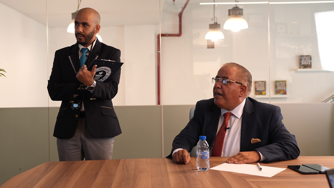 Mohammad Sayaheen during his record attempt