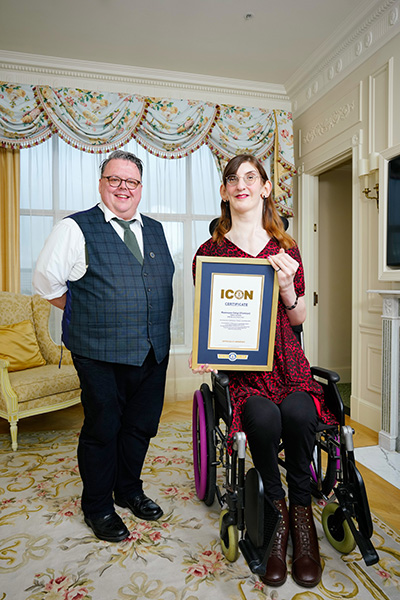 Craig and Rumeysa with certificate