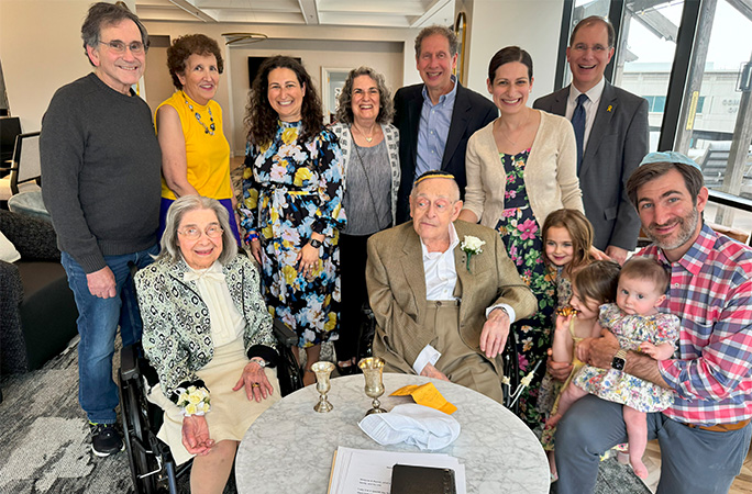 Marjorie and Bernie with their families