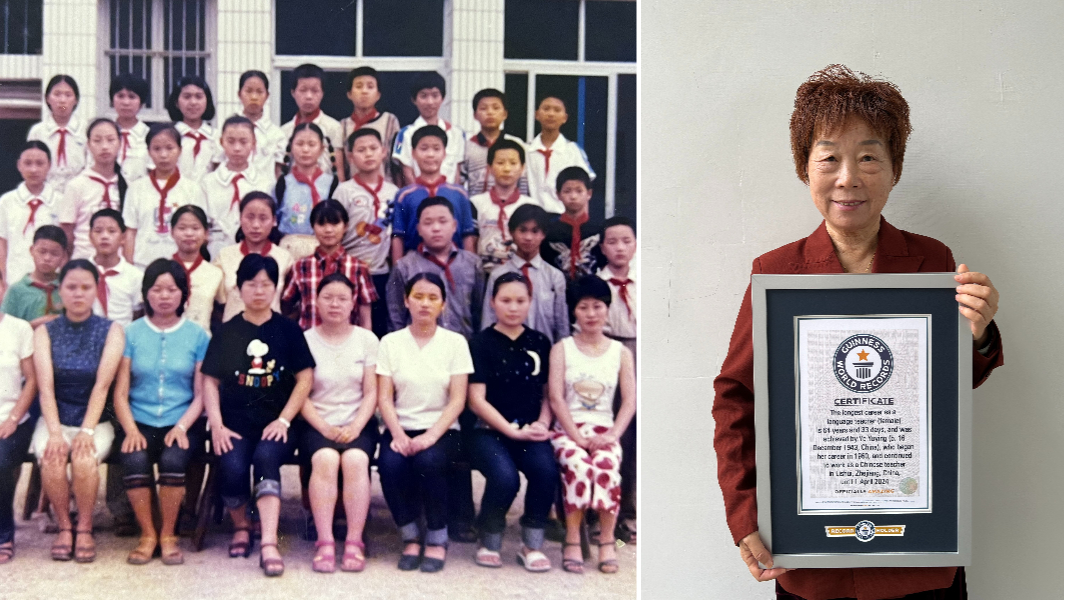 その比類なき64年のキャリアで記録を打ち立てた、中国語教師の記録挑戦