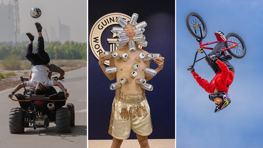 split image of GWR Day records in UAE, Japan and China