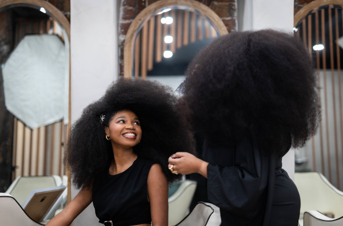 Jessica smiling up at Aevin