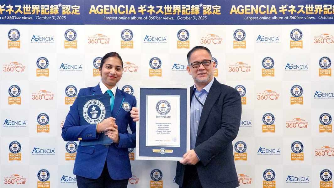 Jean Pierre, CEO of AGENCIA Inc., receives the Guinness World Records official certificate