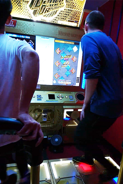 Szabolcs on a dance machine