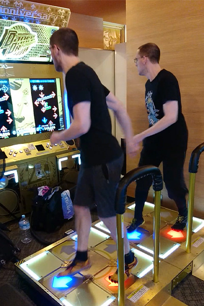 Szabolcs playing the game