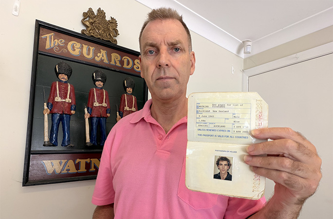 Laurence with an old passport