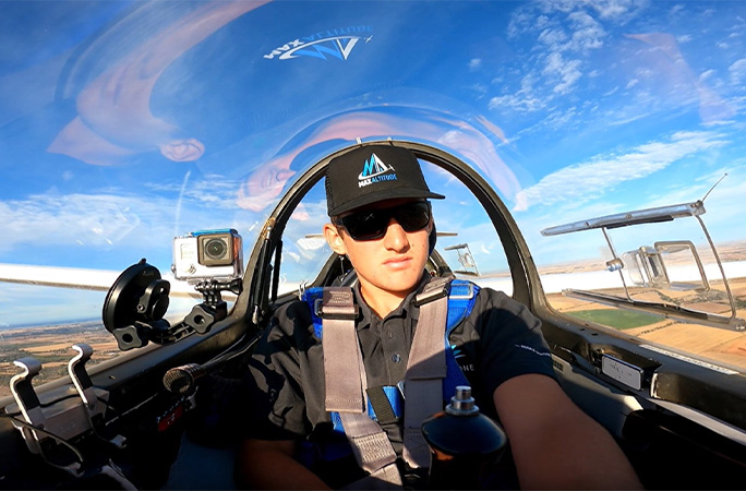 Max in the glider