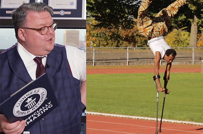 100 m on crutches
