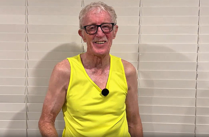 Maynard talking to the camera