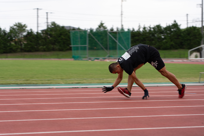 Ryusei Yonee practising on the track