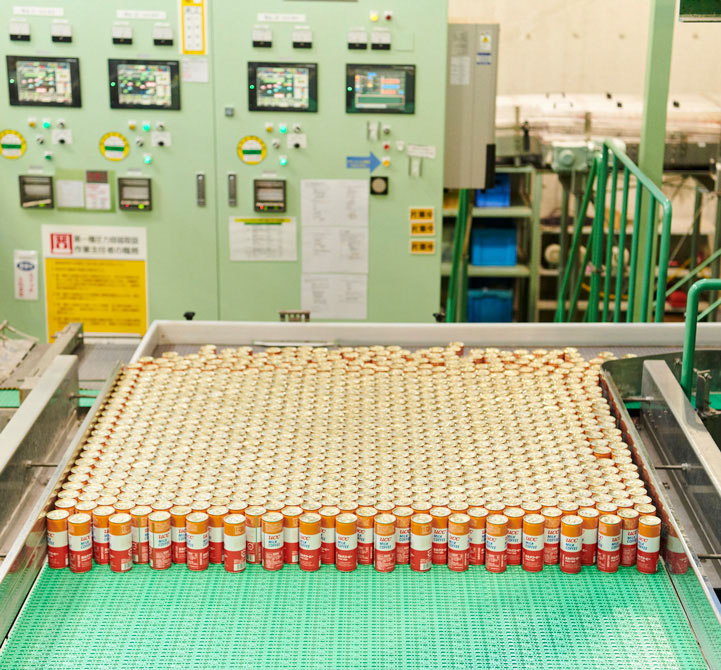 hundreds of UCC milk coffee cans