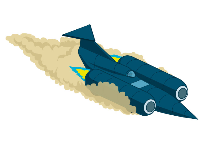 illustration of andy green in thrust ssc 
